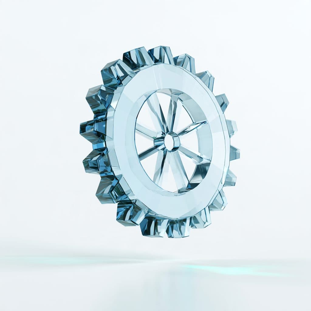 A clear glass gear, showing the inner workings of a health plan renewal